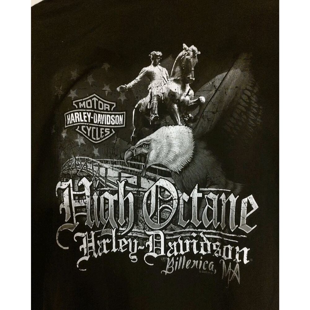 Harley Davidson Black T-Shirt High Octane Billerica, MA Heavy - XXL